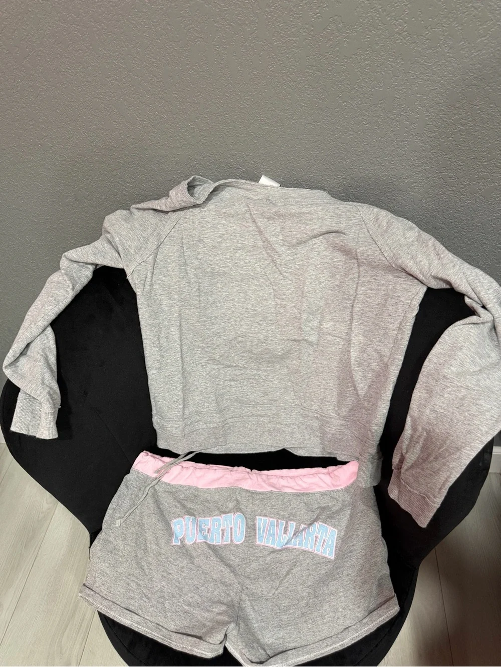 Girls' Gray and Pink Puerto Vallarta Pajama Set